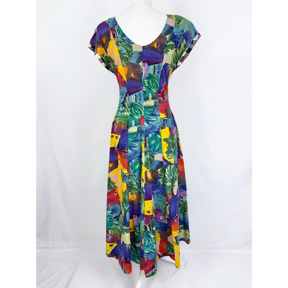 Canvasbacks Women's Vintage Artsy 80s Mixed Media Dress Jacket Set Small XS - Picture 9 of 16